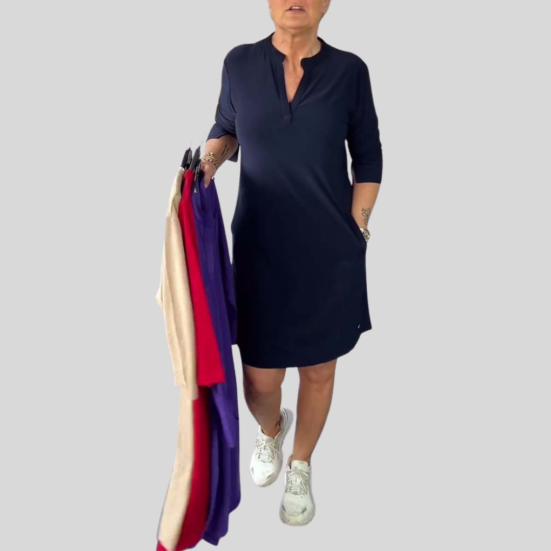 Simona | Elegantiška suknelė su V iškirpte