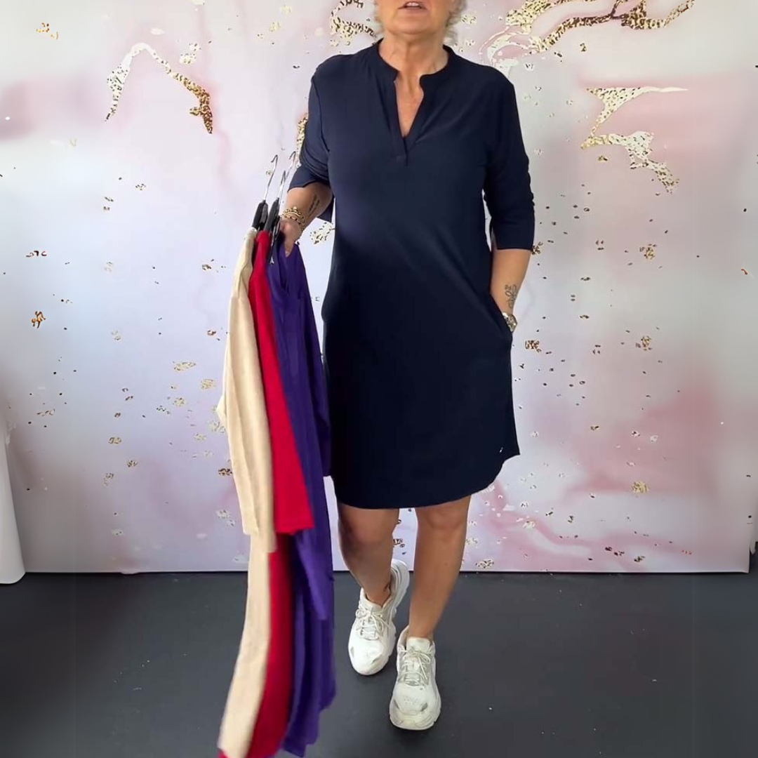Simona | Elegantiška suknelė su V iškirpte