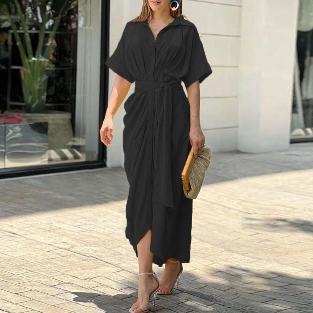 Nina | Elegantiška maxi suknelė su kaspinu