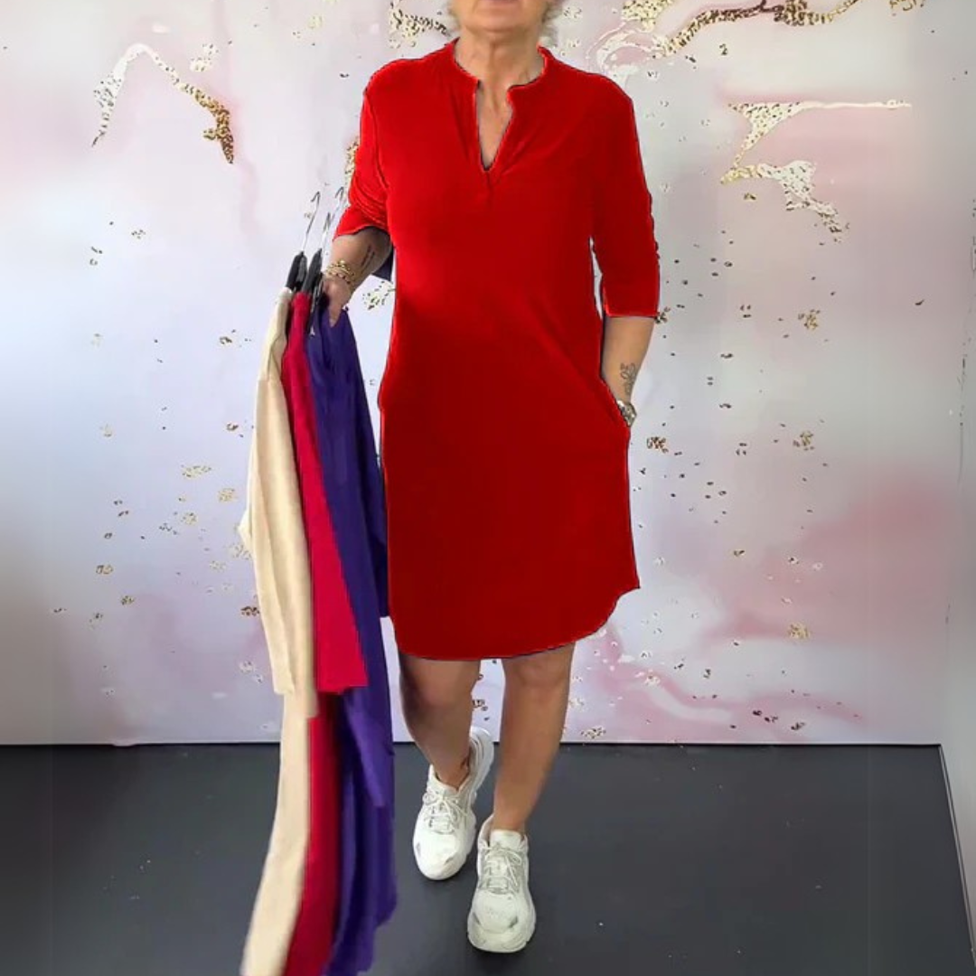 Simona | Elegantiška suknelė su V iškirpte