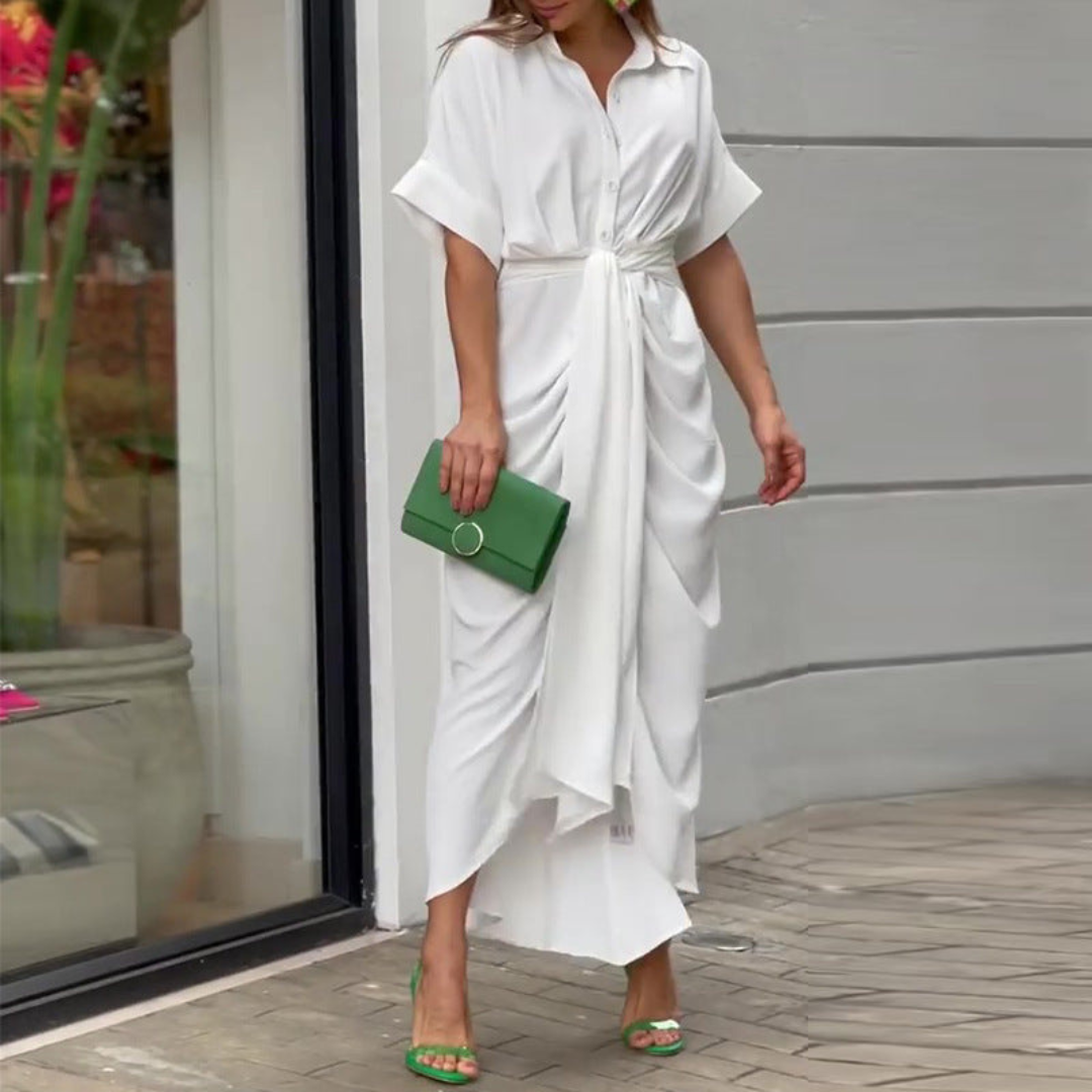 Nina | Elegantiška maxi suknelė su kaspinu