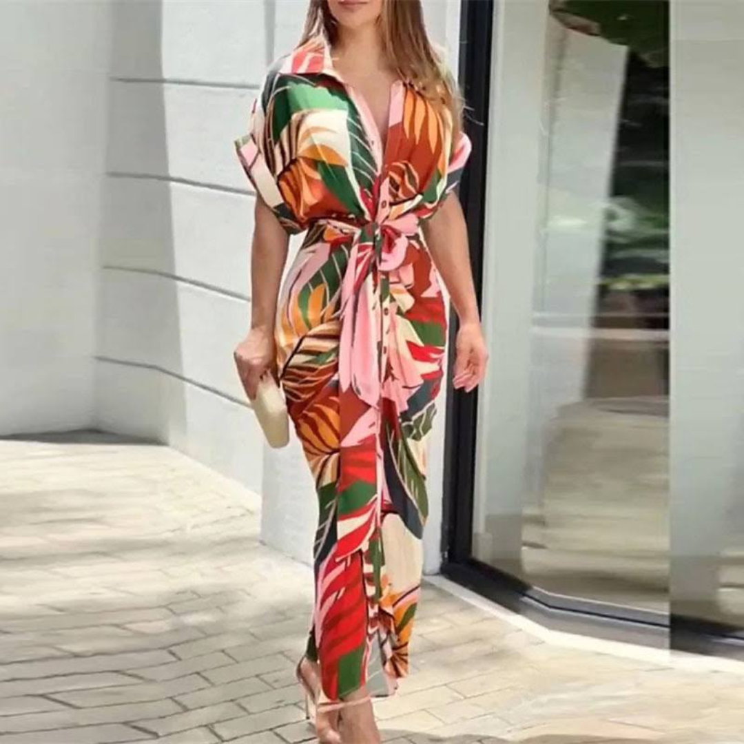 Nina | Elegantiška maxi suknelė su kaspinu