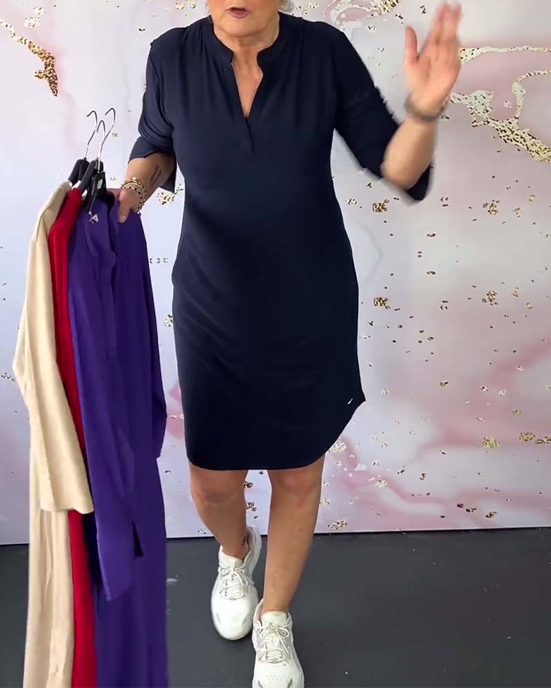 Simona | Elegantiška suknelė su V iškirpte