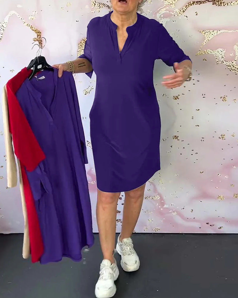 Simona | Elegantiška suknelė su V iškirpte