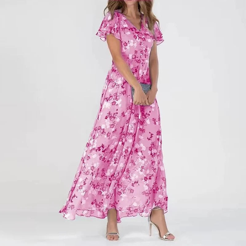 Lenka | Spalvinga Maxi Suknelė