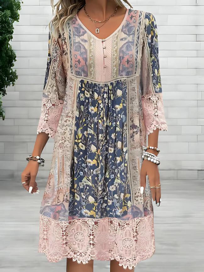 Tamara | Prabangus boho skystas suknelė (Beveik išparduota)